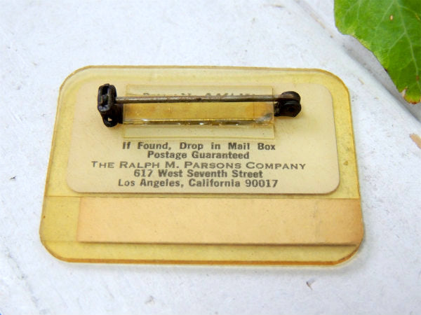 パーソンズ・工業系 USA・ロサンゼルス・ヴィンテージ・バッジ・アクセサリー・LA・名札・建設