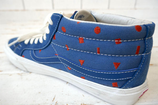 Vans バンズ Vault・SK8-MID・幾何学模様・ブルー・スニーカー・スケートミッド USA
