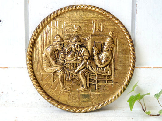 Peerage・英国 イギリス・真鍮・アンティーク・壁飾り・ゴールドプレート・皿