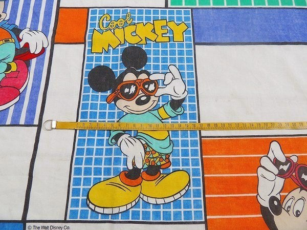 【ミッキーマウス】ディズニー・クール柄・ヴィンテージ・ユーズドシーツ(1/2) USA