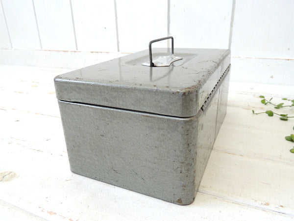 【SWACO・グレー】工業系・持ち手ハンドル付き・ヴィンテージ・キャッシュボックス・ケース