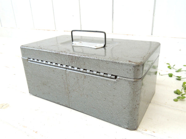 【SWACO・グレー】工業系・持ち手ハンドル付き・ヴィンテージ・キャッシュボックス・ケース