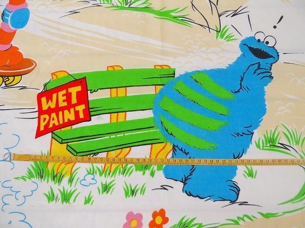 【セサミストリート】スケートボード&ローラースケート柄・ヴィンテージ・USEDフラットシーツ