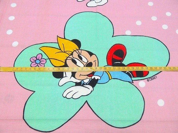 【ミニーマウス】ディズニー・フラワー&蝶々柄・ヴィンテージ・カーテン/生地 USA