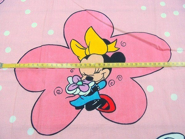 【ミニーマウス】ディズニー・フラワー&蝶々柄・ヴィンテージ・カーテン/生地 USA