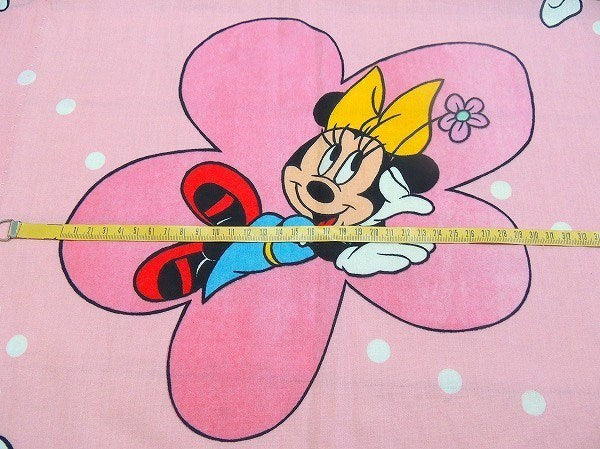 【ミニーマウス】ディズニー・フラワー&蝶々柄・ヴィンテージ・カーテン/生地 USA