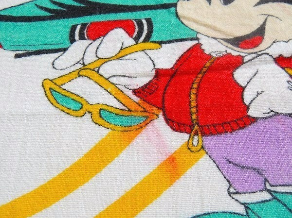 【ミッキーマウス】スポーツカー×チェッカーフラッグ柄・ヴィンテージ・ユーズドシーツ(1/2)