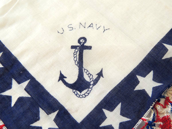 【US.NAVY】アメリカ海軍・ヴィンテージ・スカーフ(ハンカチーフ)・ミリタリー