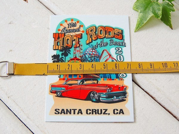 カリフォルニア USA　サンタクルーズ　ホットロッド アメ車　限定　プレート　ステッカー　看板　アメリカンビンテージ