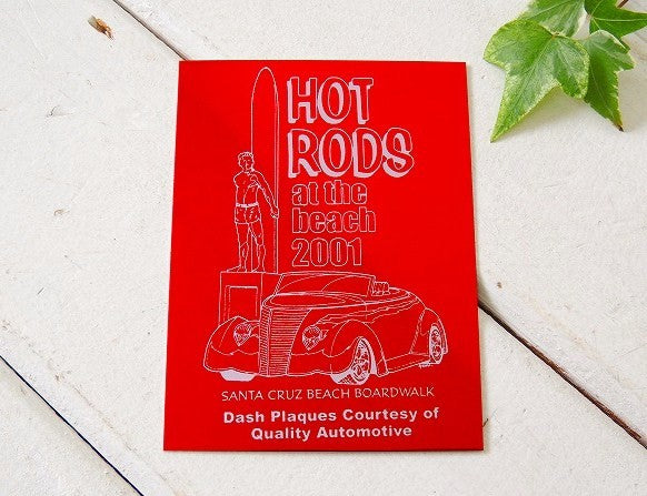 アメ車　カリフォルニア　サンタクルーズ ホットロッド　サーフィン カスタムカー 2001限定・プレート・ステッカー・看板