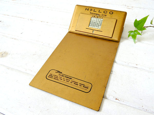 【HILCO】カレンダー付き・メタル製・アンティーク・クリップボード・アドバタイジング・企業物