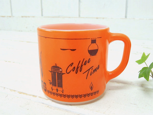 フェデラル SIX FLAG& コーヒー タイム・オレンジ・ヴィンテージ・マグカップ 食器 カフェ