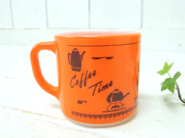 フェデラル SIX FLAG& コーヒー タイム・オレンジ・ヴィンテージ・マグカップ 食器 カフェ