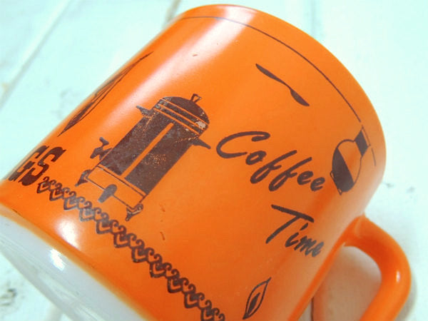 フェデラル SIX FLAG& コーヒー タイム・オレンジ・ヴィンテージ・マグカップ 食器 カフェ