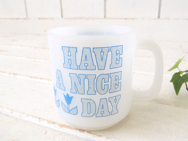 【グラスベイク】HAVE A NICE DAY&チューリップ柄・ヴィンテージ・マグカップ/食器