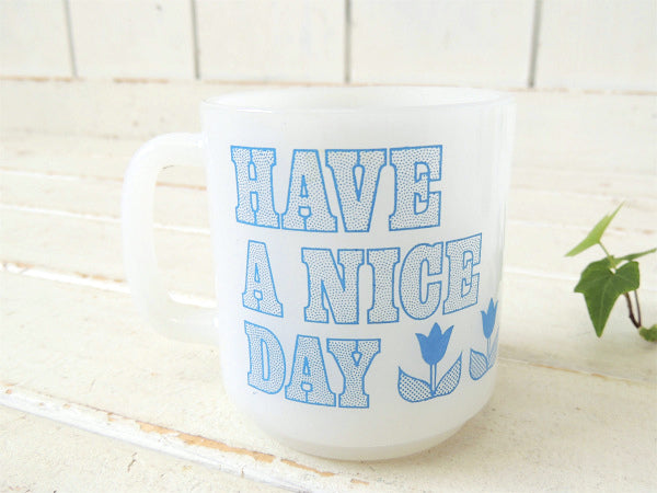 【グラスベイク】HAVE A NICE DAY&チューリップ柄・ヴィンテージ・マグカップ/食器