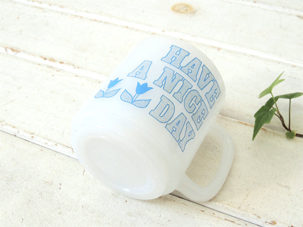 【グラスベイク】HAVE A NICE DAY&チューリップ柄・ヴィンテージ・マグカップ/食器