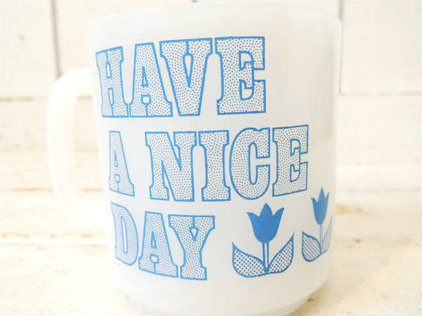 【グラスベイク】HAVE A NICE DAY&チューリップ柄・ヴィンテージ・マグカップ/食器
