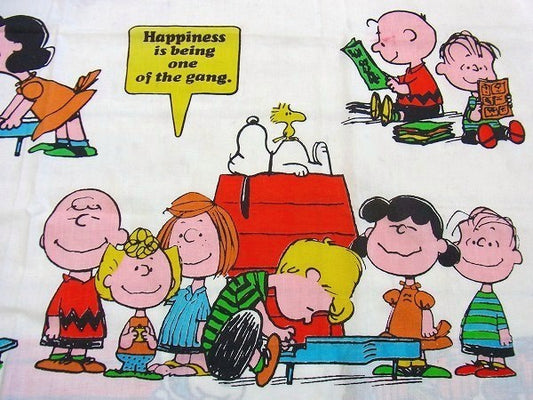 【スヌーピー】ピーナッツの仲間・コミック柄・70’s・ヴィンテージ・ファブリック/生地/カーテン