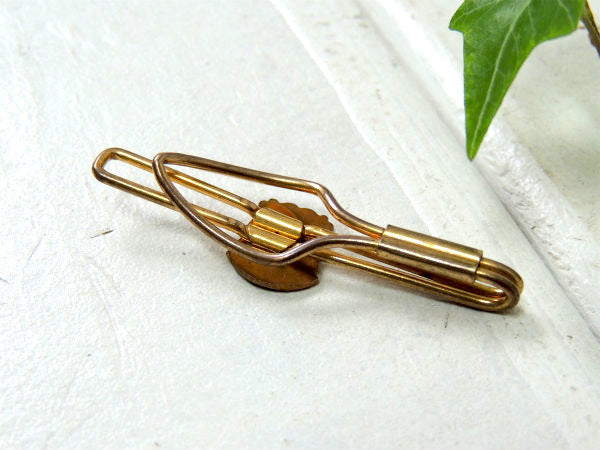 ロンドン・イングランド 国旗モチーフ・ダブルライン・ゴールドトーン・アンティーク・タイピン