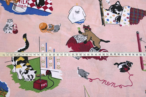 American Genius&Co・いたずら子猫・ネコ・ヴィンテージ・ユーズドシーツ(上半分)