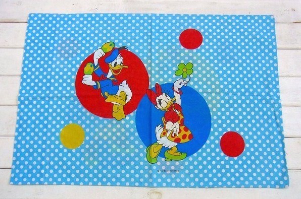 ミッキー&ミニー&ドナルド・水玉柄ヴィンテージ・ピロケース/枕カバー USA