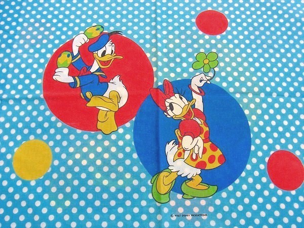 ミッキー&ミニー&ドナルド・水玉柄ヴィンテージ・ピロケース/枕カバー USA