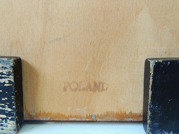 ポーランド製・小さな脚付き・木製・アンティーク・ソーイングボックス/裁縫箱