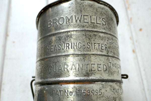 BROMWELL 木製ハンドル・ビンテージ・メジャーリングシフター・粉ふるい・シフター キッチン雑貨