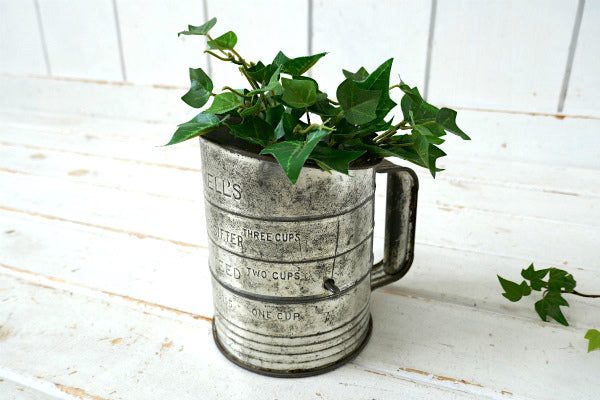 BROMWELL 木製ハンドル・ビンテージ・メジャーリングシフター・粉ふるい・シフター キッチン雑貨