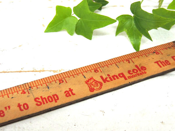 King cole markets アドバタイジング 木製 ヴィンテージ ルーラー ものさし 物さし 定規 カリフォルニア