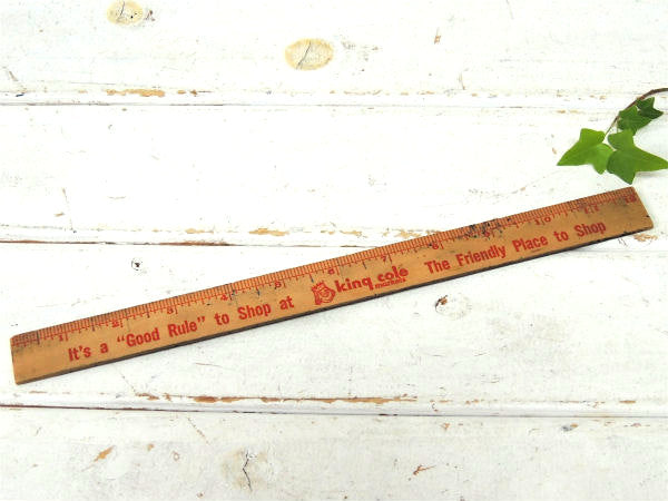 King cole markets アドバタイジング 木製 ヴィンテージ ルーラー ものさし 物さし 定規 カリフォルニア