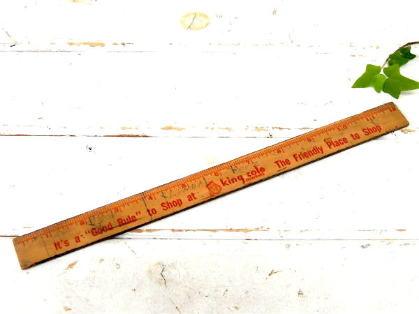 King cole markets アドバタイジング 木製 ヴィンテージ ルーラー ものさし 物さし 定規 カリフォルニア