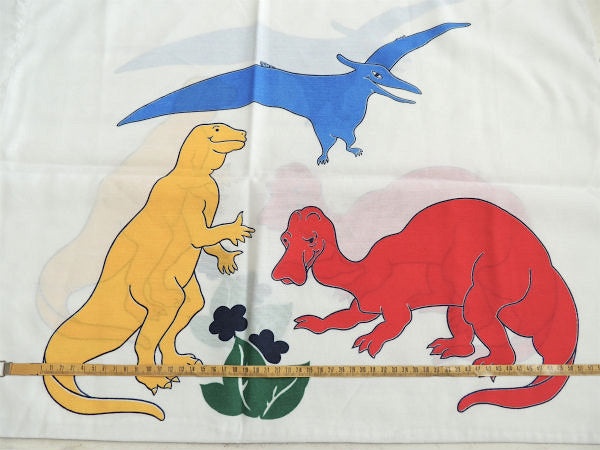 3種類のカラフルな恐竜柄・ヴィンテージ・ピロケース/枕カバー USA