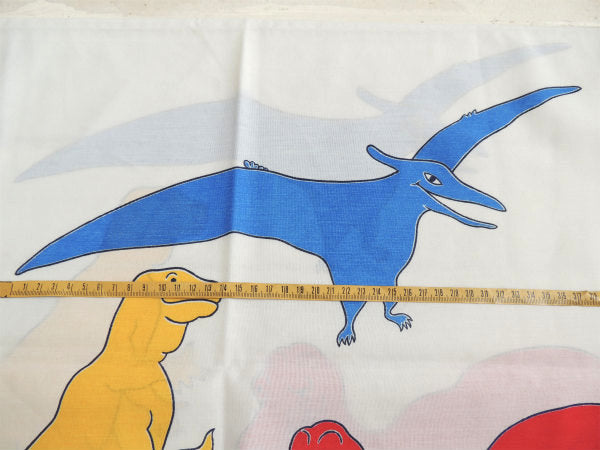 3種類のカラフルな恐竜柄・ヴィンテージ・ピロケース/枕カバー USA