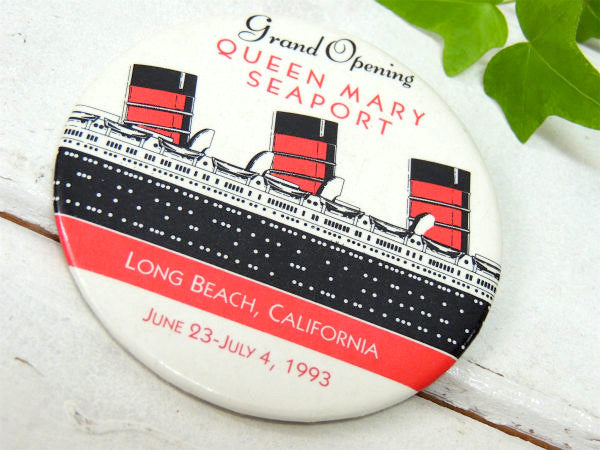 【ロングビーチ・カリフォルニア】QUEEN MARY ・クイーン・メリー号・缶バッジ
