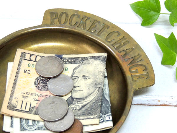 【POCKET CHANGE】USA・真鍮製・アンティーク・ポケットチェンジ・トレイ/マネートレイ