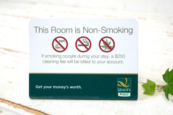 USAホテル・マリファナ・禁止・卓上サイン・禁煙・サインプレート・看板・アドバタイジング