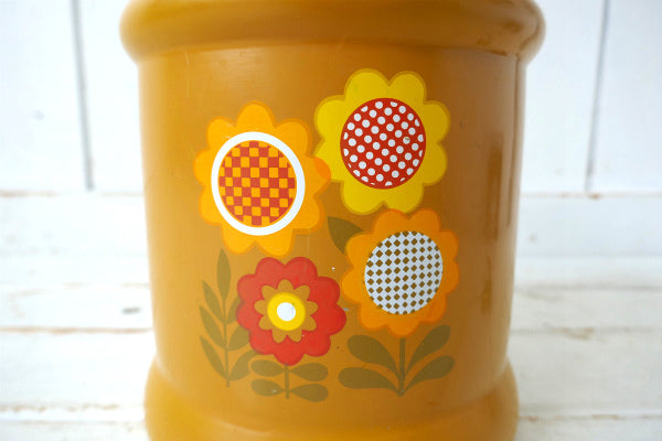 キュート ポップカラー 花柄 フラワー WEST BEND・ヴィンテージ・キャニスター USA