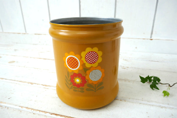 キュート ポップカラー 花柄 フラワー WEST BEND・ヴィンテージ・キャニスター USA