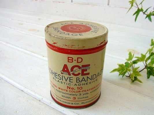 【ACE】ADHESIVE BANDAGE・ヴィンテージ・ティン缶/テープ缶/　USA