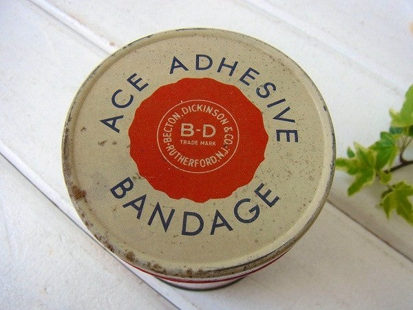 【ACE】ADHESIVE BANDAGE・ヴィンテージ・ティン缶/テープ缶/　USA