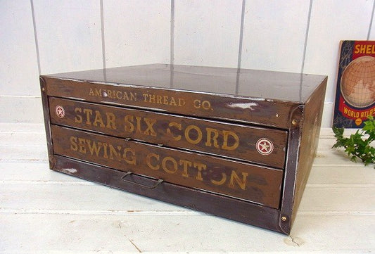 【AMERICAN THREAD CO】アンティーク・糸巻き・収納ケース/ディスプレイケース
