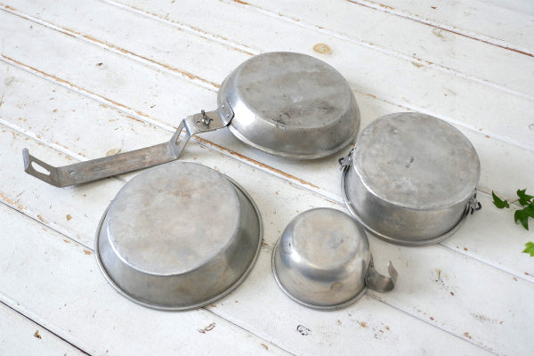 ボーイスカウト NY アルミ製 50's ヴィンテージ メスキット クッカー 専用ケース付き USA