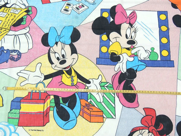 【ミニーマウス】ディズニー・ヴィンテージ・ユーズドシーツ(フラットタイプ)USA