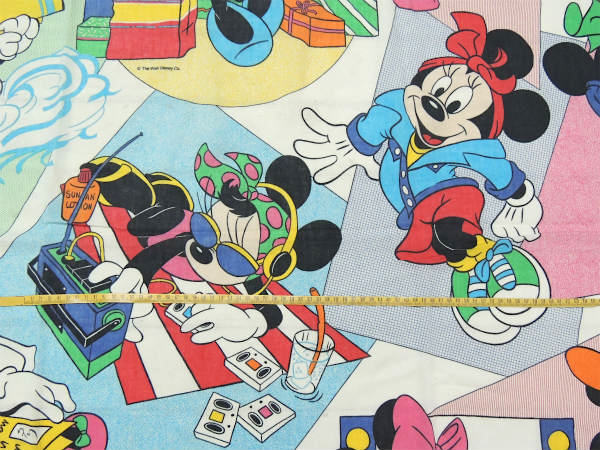 【ミニーマウス】ディズニー・ヴィンテージ・ユーズドシーツ(フラットタイプ)USA