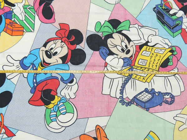 【ミニーマウス】ディズニー・ヴィンテージ・ユーズドシーツ(フラットタイプ)USA