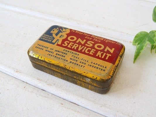 【RONSON Lighter】ロンソン・ライター小物・小さなヴィンテージ・ティン缶 USA