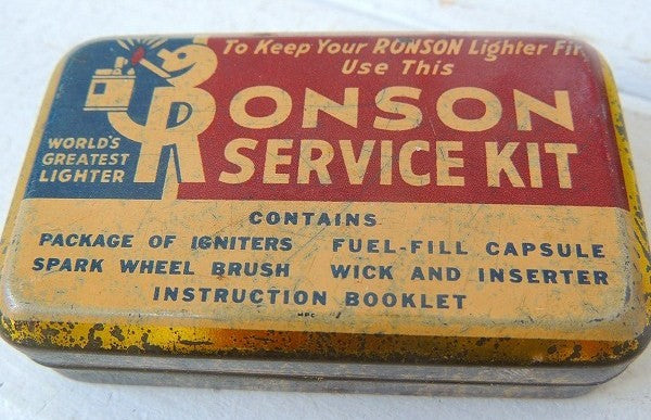 【RONSON Lighter】ロンソン・ライター小物・小さなヴィンテージ・ティン缶 USA