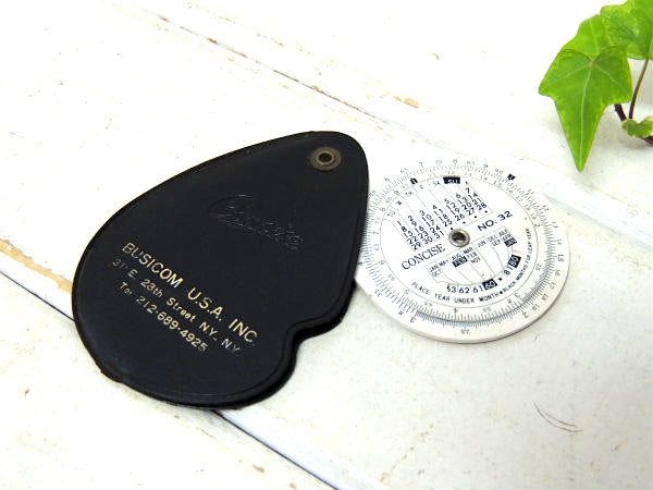 BUSICOM・CONCISE ヴィンテージ・アナログ・円形計算尺・カバー付き・キーホルダー